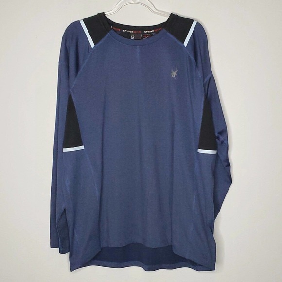 Spyder Active Blue Black Crew Neck Pullover Sweatshirt Size XL Men's - Picture 6 of 7